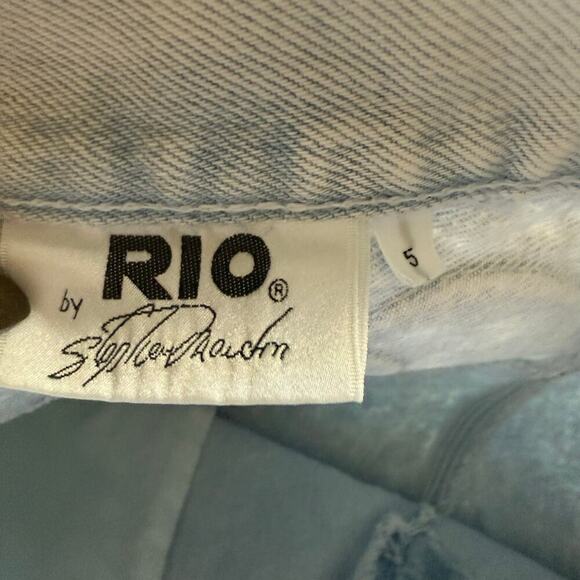 Vintage Western Rope Stitched Straight Jeans Sz 5 Cowgirl Rodeo Embroidered 90s - Picture 8 of 15